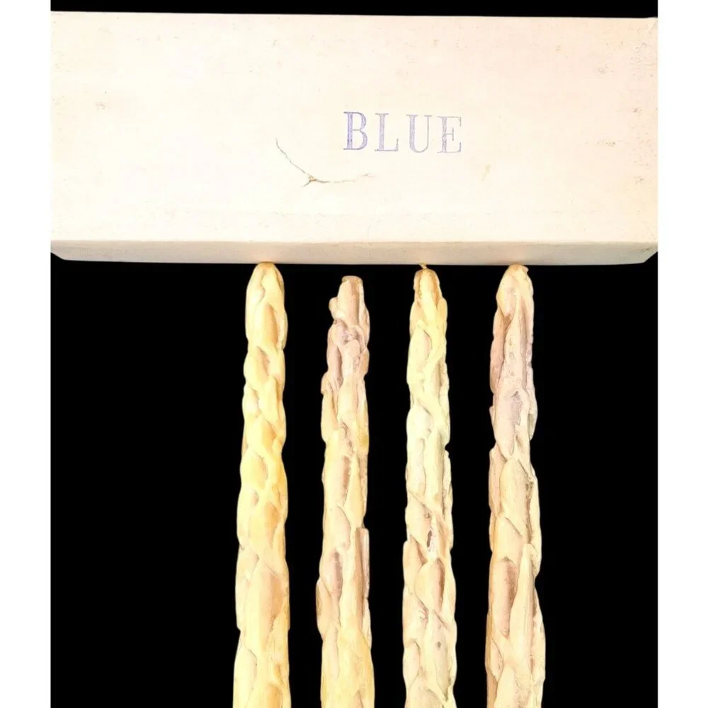Set Of 4 Vintage Ugly Surprise Taper Drip Candles 12 Inches Mystery Odd Color - Picture 2 of 5